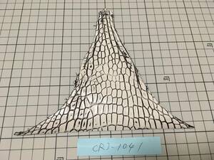 CR3-1041A★バニラ染めブラック＆ホワイト最高級ポロサスクロコダイル★レザークラフトはぎれハギレワイルドバイカーズウォレットケース