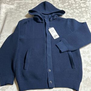 【未使用品】セルジオ・タッキーニ　ニット　ジップアップパーカー　セーター　かのこ編み　メンズ　Mサイズ【定価】12,000円