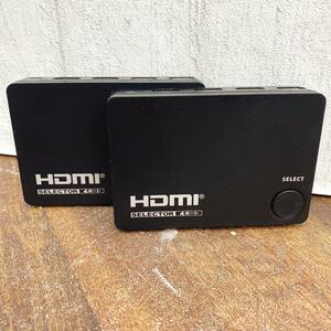 OHM HDMI セレクター 4ポート 2個セット まとめ AV-S04S-K オーム電機 ディスプレイ切替器 現状品 菊RH