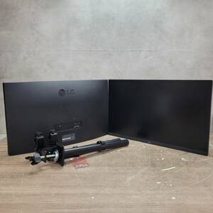 LG IPS 27インチ 液晶モニター 非光沢パネル 2台/アーム セット ディスプレイ モニター 27MP450 欠品有 動作未確認 菊MZ