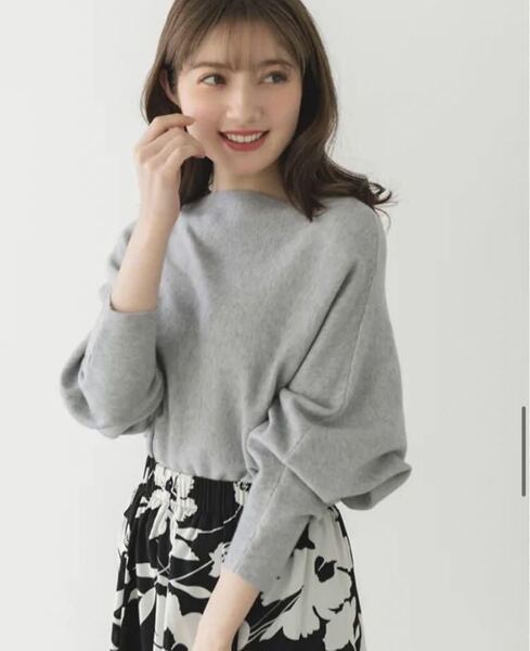 fifth シルキータッチボートネックドルマンニット グレー M セーター ニット