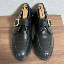 USA製 Allen Edmonds アレン エドモンズ Uチップ モンクストラップ US 7 1/2D 25-25.5cm程 黒 茶芯 チロリアン ミカエル レンジャーモック_画像2