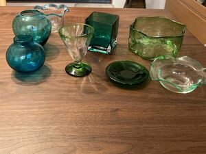 グラス ガラス レトロ 氷コップ 花瓶など セット