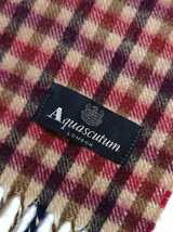 極美品 英国製 【 Aquascutum / アクアスキュータム 】 カシミヤ クラブチェック マフラー ストール_画像2