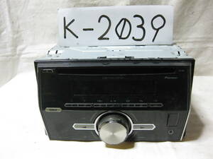 K-2039　Carrozzeria　カロッツェリア　FH-580　MP3　フロント USB AUX　2Dサイズ　CDデッキ　故障品