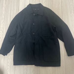 美中古　ユニクロ　ジルサンダー　ウールブレンドオーバーサイズシャツジャケット　グレー　サイズ　M UNIQLO JIL SANDER +J