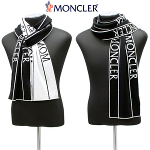 送料無料 149 MONCLER モンクレール 3C00007 M1131 ブラック×ホワイト マフラー SCIARPA