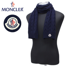 送料無料 93 MONCLER モンクレール 0001605 04S02 ネイビー マフラー SCIARPA ウール 男女兼用 size M_画像1