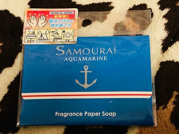 未使用 SAMORAI サムライ 紙せっけん AQUAMARINE アクアマリン Fragrance Paper Soap