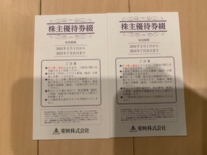 東映 株主優待 ２冊 ☆ 最新 送料無料