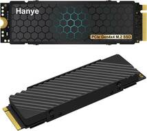 Hanye SSD 2TB PCIe Gen4x4 M.2 NVMe 2280 ヒートシンク搭載 PS5動作確認済み R:7450MB/s W:6700MB/s HE70 3D NAND TLC メーカー5年保証_画像1