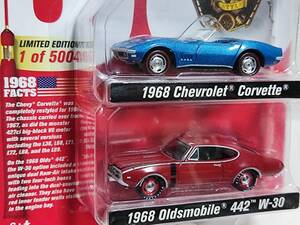 JOHNNY LIGHTNING 1/64 CLASS OF 1968 2Packs‐Chevrolet Corvette C3/Oldsmobile 442 W-30 /セット/シボレー コルベット/オールズモビル