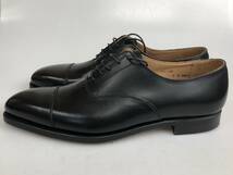 IU1383 未使用品　CROCKETT＆JONES レザーシューズ HALLAM Black Calf Leather Sole 5057-12 クロケット＆ジョーンズ サイズ 7E_画像3