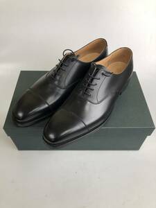 IU1383 未使用品　CROCKETT＆JONES レザーシューズ HALLAM Black Calf Leather Sole 5057-12 クロケット＆ジョーンズ サイズ 7E