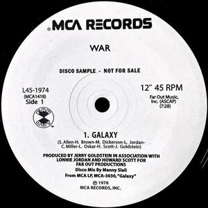 【12EP】War / Galaxy / City, Country, City ■ MCA Records / L45-1974 / ファンク / ディスコ