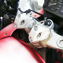 高品質 アルミ 22.2mm ハンドル/クランプ セットバック 銀 GS400 GSX250E GSX400E ザリ ゴキ RG250 GSX400FS GT250 GT380 汎用_画像6