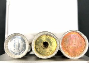 昭和64年 1円硬貨 5円硬貨 10円硬貨　棒金 1ロール（50枚入）　北陸銀行　231208