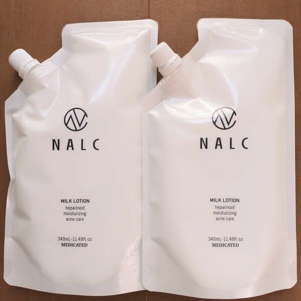 新品 2点【NALC 薬用乳液 ミルクローション 340ml】顔も体も／詰め替え／ヘパリン類似物質／敏感肌、無香料／ナルク、大容量