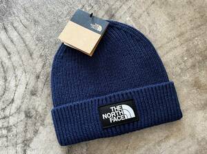 送料￥380 新品 正規品 USA限定 日本未発売 The North Face ノースフェイス ロゴ ビーニー ニットキャップ NAVY 男女兼用