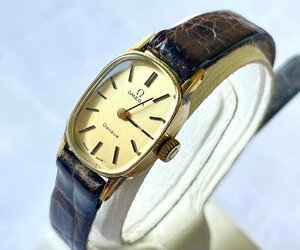 新春初売り!1円スタート☆【OMEGA Geneve】オメガ ジュネーヴ 手巻き レディース アンティーク 革ベルト 腕時計 質屋ユニオン的場店 中古AB