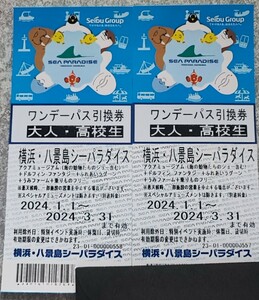 【2名様分おまけ付！】横浜・八景島シーパラダイス ワンデーパス大人2名分（有効期限2024年3月末） ＋　モザイクモール港北大観覧車2名分