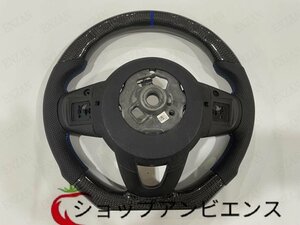 強力推薦★BMW MINI F54 F55 F56 F57 F60 F61 ハンドル カーボン　ブラックカーボン　ステアリング　1個　青いセンターライン