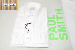 ☆新品未使用☆Paul Smith 千鳥格子柄ドレスシャツ ホワイト☆Mサイズ 肩幅44㎝ 身幅51㎝ 袖丈61㎝ 着丈76㎝☆コットン100％☆定価17,600円