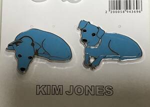 GU(ジーユー) - KIM JONES(キム ジョーンズ) ピンズセット(ドッグ)(KJ) ブルー ピンバッジ ( 未使用品 2018年コラボ商品 大人気完売品 )