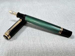 ［道］PELIKAN ペリカン スーベレーン600 万年筆 ペン先14C-585 (F) ボトルインク付(紺) 未使用 2005年