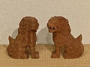 [ including carriage ]keyaki. dog height 14cm household Shinto shrine long time period stock goods unused goods 