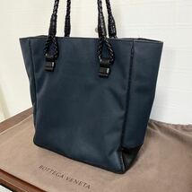 1円【至高の逸品】BOTTEGA VENETA ボッテガヴェネタ ビジネスバッグ ハンドバッグ トートバッグ レザー イントレチャート ネイビー系_画像2