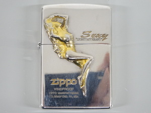 1997年製 ZIPPO ジッポ Sexy Girl LIGHT MY HEART セクシー ガール 立体 メタル貼り シルバー銀 オイル ライター USA