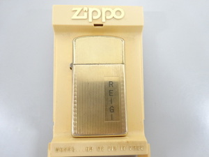 1968 ～ 1979年製 ZIPPO ジッポ 10K G.F. スリム ストライプ 両面加工 ゴールド 金 オイル ライター 喫煙 USA