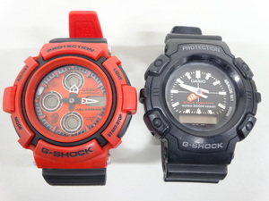 ジャンク 2点セット まとめて CASIO カシオ G-SHOCK Gショック AW-571E ガウスマン AW-560 メンズ 腕時計