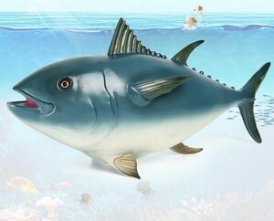 全長43cｍ！ツナ マグロ 魚 フィギュア模型 海洋動物 ソフトPVC 誕生日 プレゼント 贈り物 リアル PVC おもちゃ 家 車 インテリア 置物