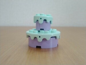 レゴ　ケーキのフロスティング(ライトアクア色)　ラウンドブロック (ラベンダー色)　パーツ　部品取り用　LEGO　食べ物　ケーキ用