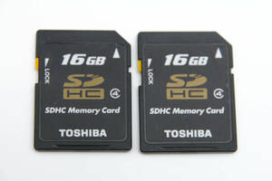 16GB SDHCカード TOSHIBA　●2枚セット● MADE IN JAPAN