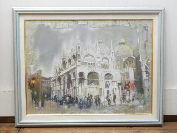 Direct G02316 ★ Nate Giorgio Venetian Palace Original Oil Painting / Hand Signed Framed Painting Nate Giorgio Genuine Masterpiece, Painting, Oil painting, Nature, Landscape painting