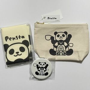 Suicaのペンギン みんなで ★ハンカチ ★コンパクトミラー ★ポーチ ペンスタ限定柄 ／ Pensta JR東日本 上野駅 エキュート上野 パンダ