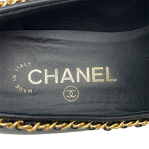 CHANEL シャネル　スリッポンシューズ　チェーン　ブラック　実寸約22.5cm　レディース　中古A【辻屋質店A2435】_画像7