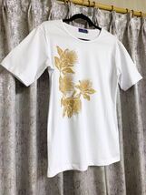 フラダンス 新品 LAHAINA MOON ラハイナ Hawaii ハワイ Aloha アロハ シャツ Tシャツ トップス カットソー パウスカート 白 Hawaiian hula_画像5