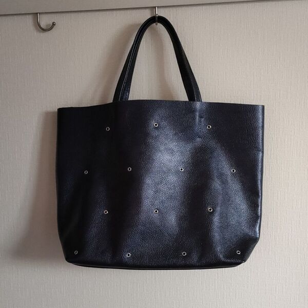 アッシュペーフランス Bagolo レザートートバッグ ネイビー