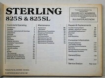 STERLING 825S/825SL MODEL OWNER'S MANUAL 1988 英語版。_画像2