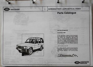 LAND ROVER Discovery PARTS CATALOGUE '1990