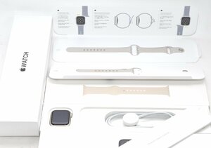 ∞ 1円～最短発送 美品！保証残 Apple Watch SE2 (第2世代 2nd gen, GPS) MNJP3J/A Alum 40MM スターライトスポーツバンド 250M