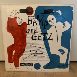 US初期1958再発 深溝DG hamp and getz VERVE stan getz lionel hampton LPレコード　スタンゲッツ　ライオネルハンプトン