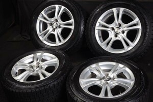 ★バリ山 195/65R15 国産DUNLOP 2019年製 スタッドレス 4本セット アルミ 4H/100 カローラアクシオフィールダーブルーバードシルフィ等