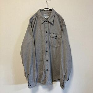 ササフラス Sassafras /長袖シャツ /Diggin Shirts /ワークシャツ /千鳥格子 /チェック /グレー /コットン /日本製 /サイズL