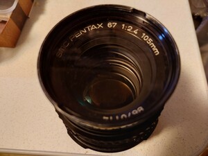 PENTAX 67 中判カメラ バケペン 純正品 標準レンズ 1:2.4 105mm リアキャップ 専用レンズフィルター装着済