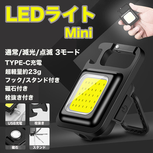 ミニ LEDライト 投光器 懐中電灯 COB LED ライト 500ルーメン 明るい 夜間作業 アウトドア 夜釣 キャンプ ウォーキング ランニング 自転車